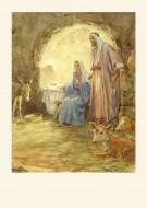 Pohľadnica Jozef, Mária a Ježiš v maštali